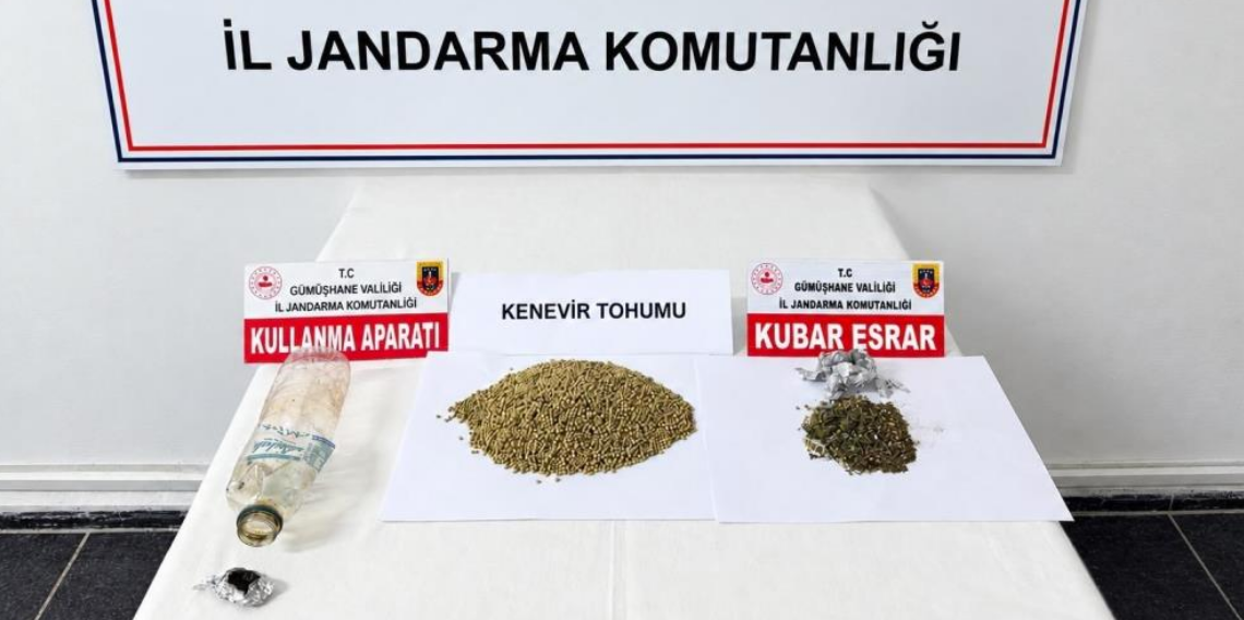 Gümüşhane’de şüpheli araç durduruldu! Uyuşturucu ve kenevir tohumu ele geçirildi