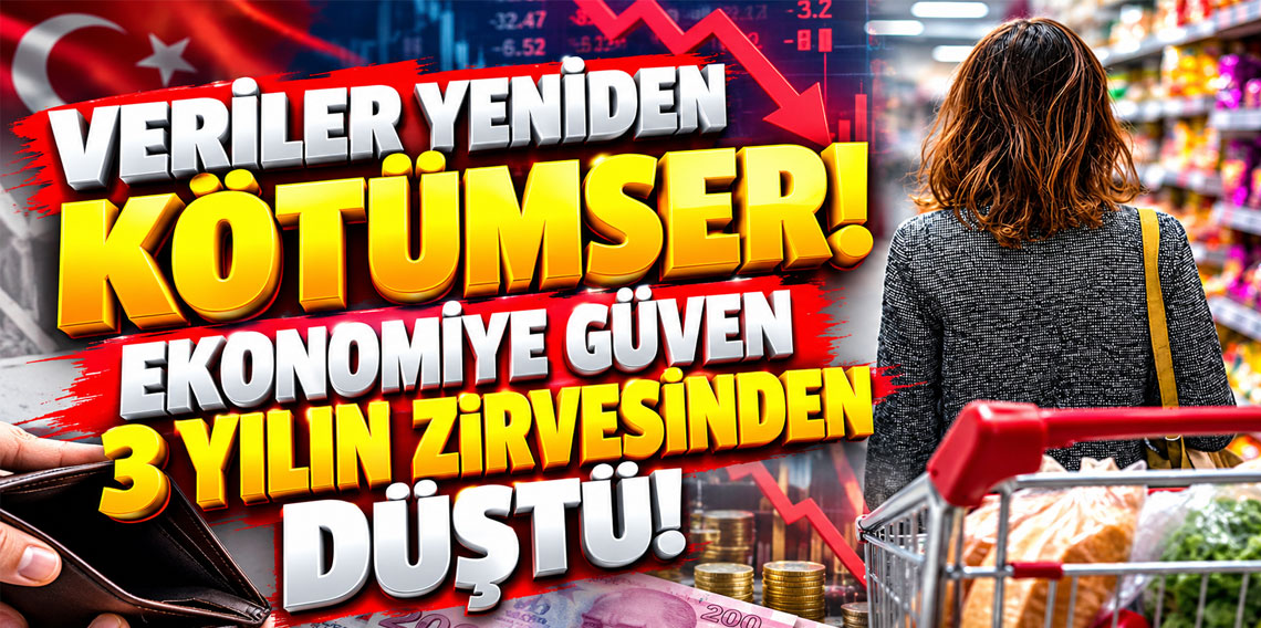 Veriler yeniden kötümser! Ekonomiye güven 3 yılın zirvesinden düştü!