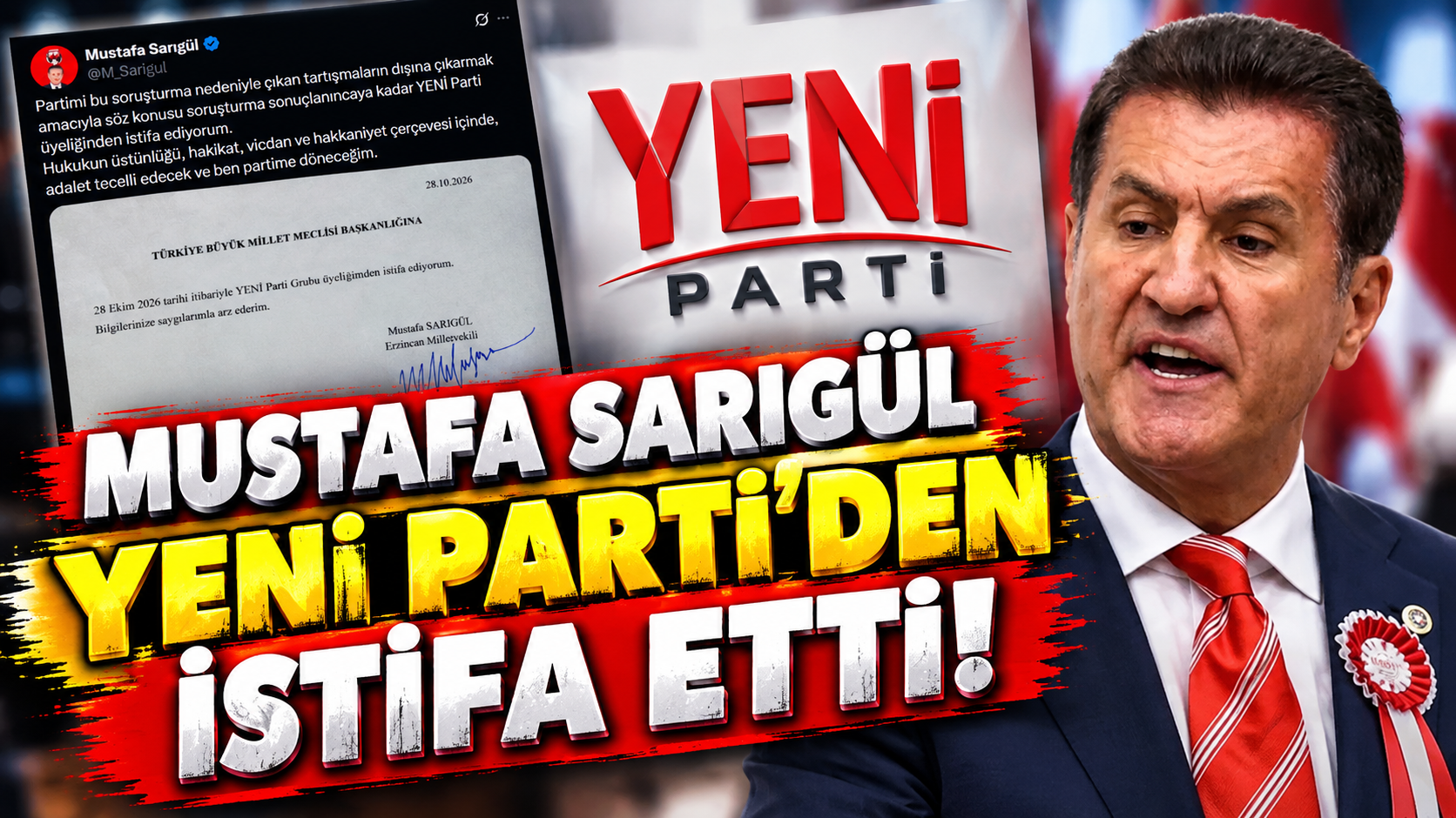 Mustafa Sarıgül YENİ Parti'den istifa etti! Dikkat çeken açıklama