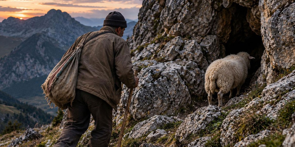 Sürüden ayrılan koyunun peşine düştü! Hayatının sürprizini yaşadı