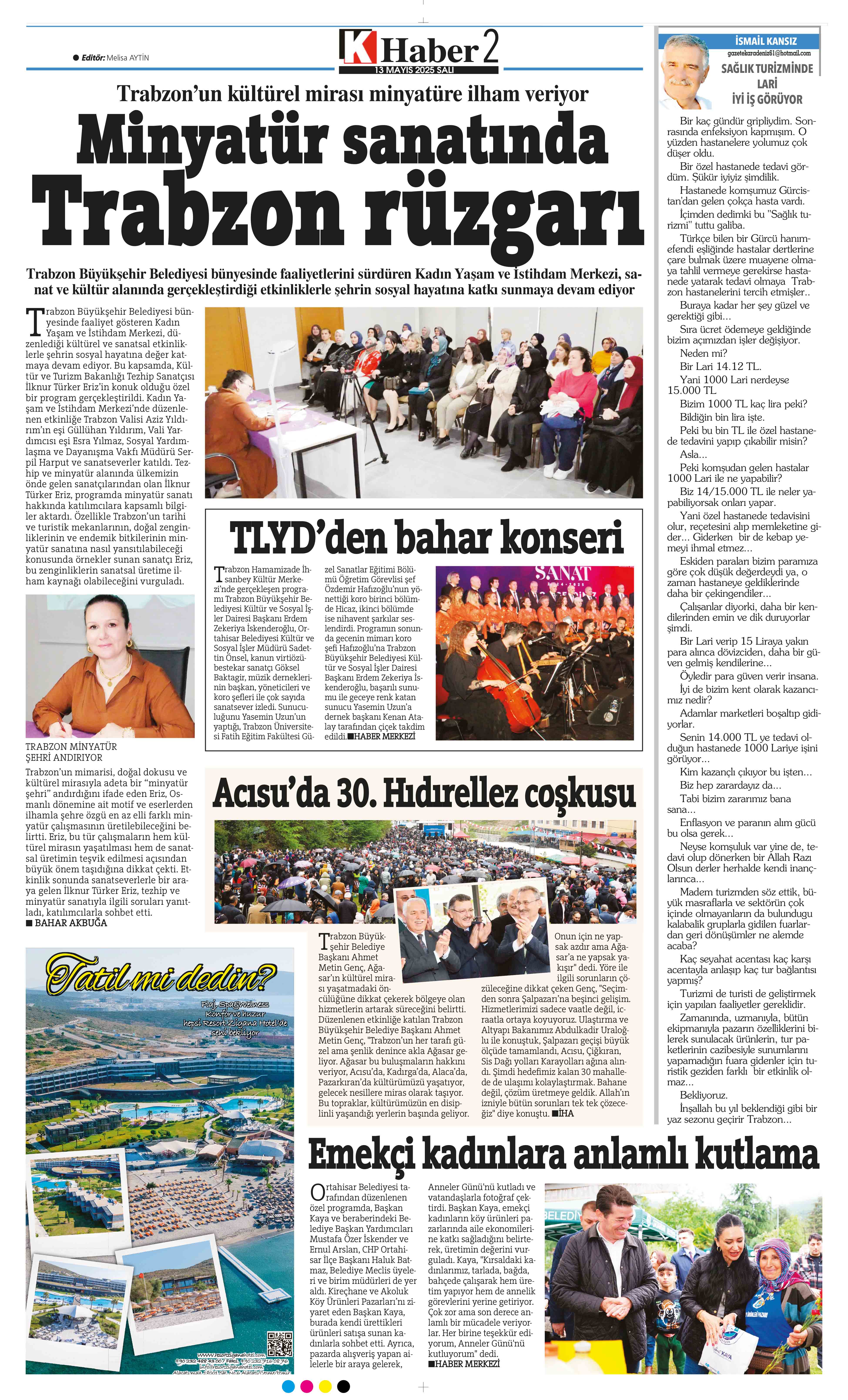 13 Mayıs 2025 Tarihli Karadeniz Gazete Sayfa 2