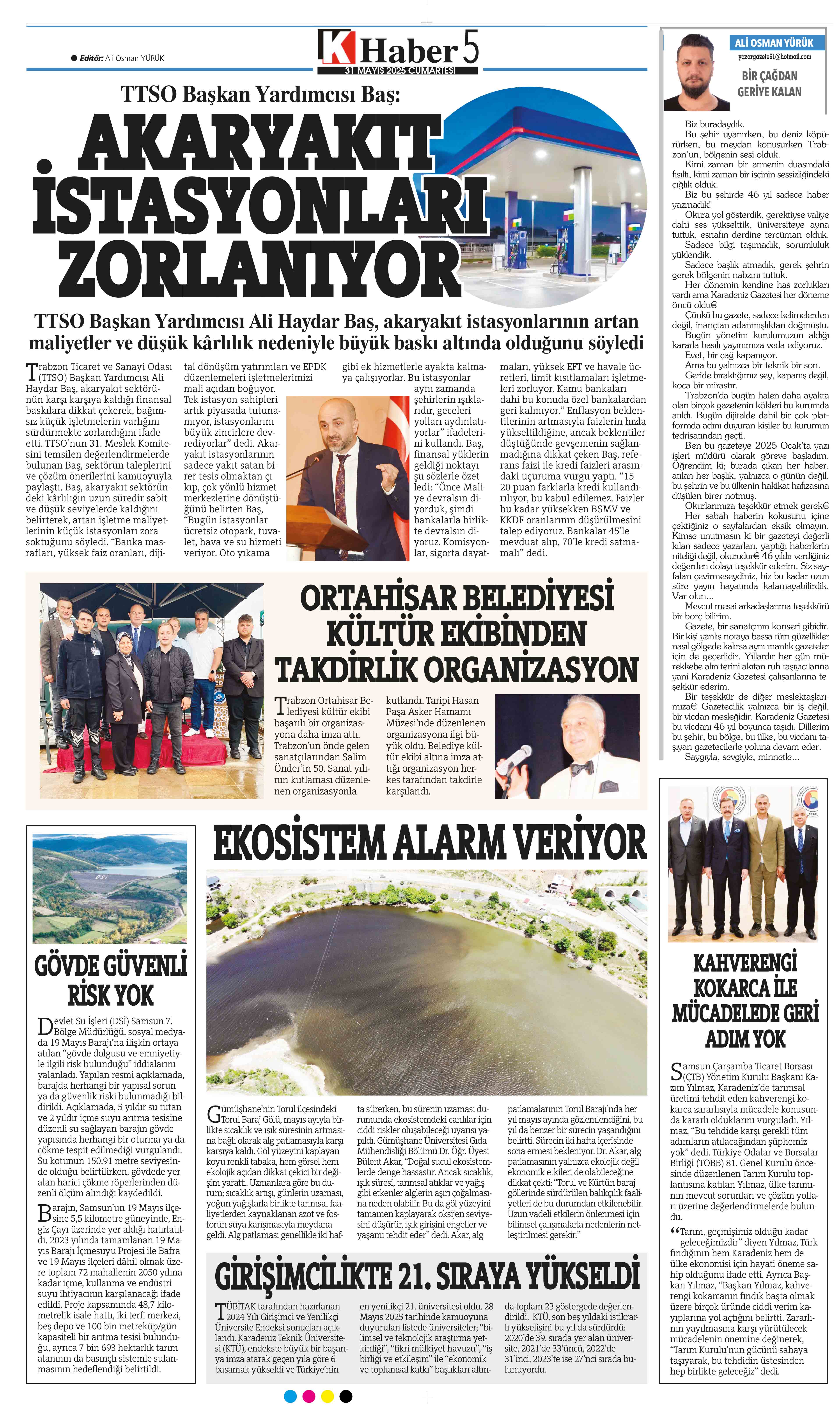 31 Mayıs 2025 Tarihli Karadeniz Gazete Sayfa 5