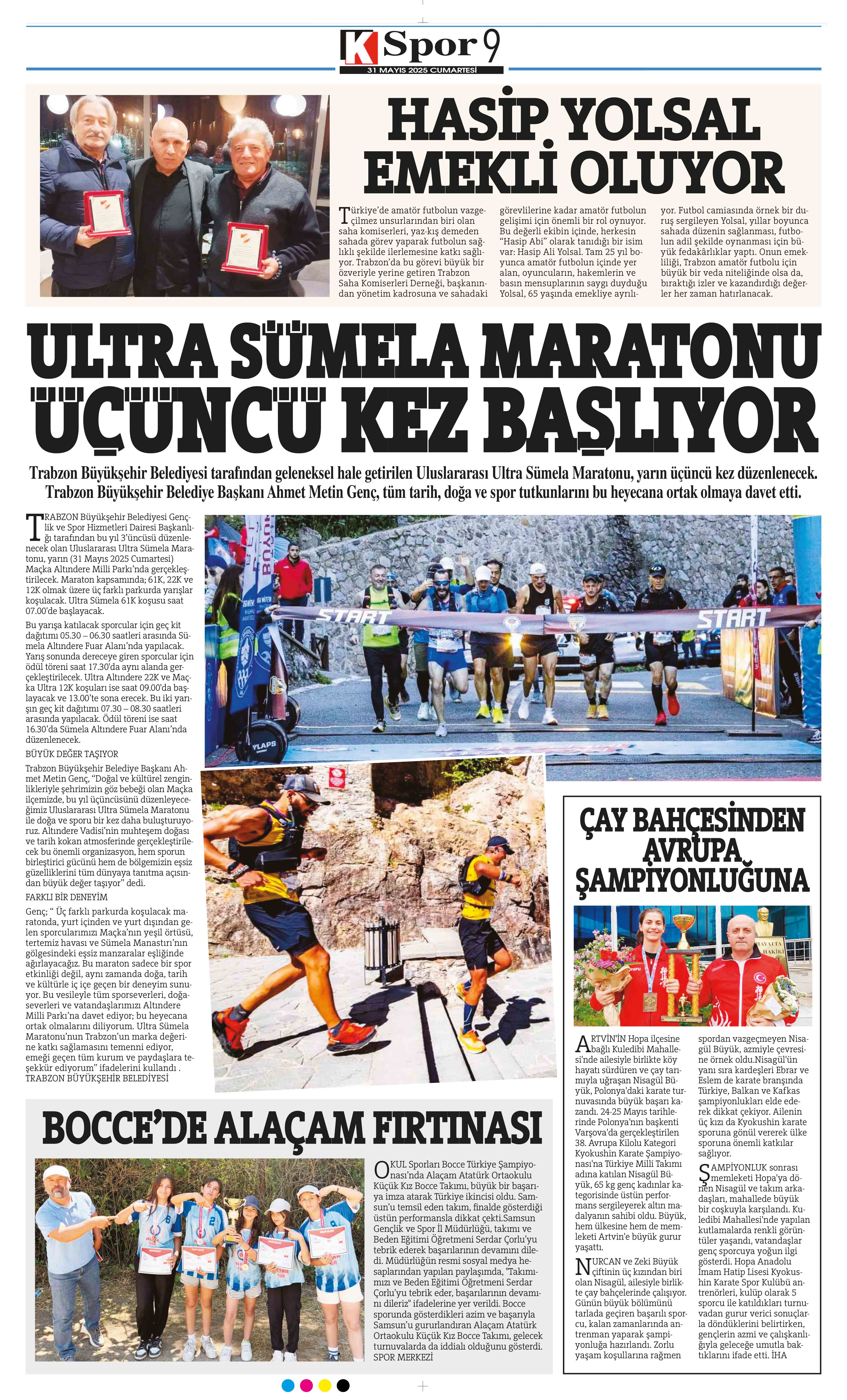 31 Mayıs 2025 Tarihli Karadeniz Gazete Sayfa 9