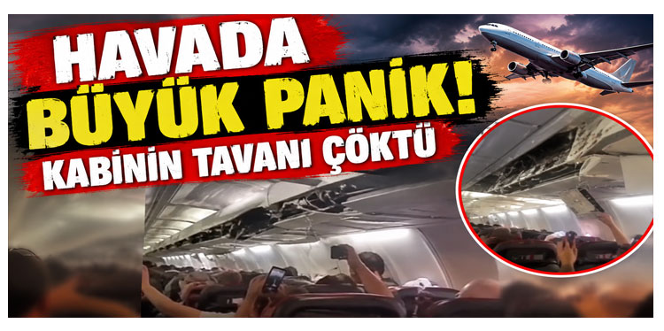 İran’da yolcu uçağında korku dolu anlar: Kabinin tavanı çöktü