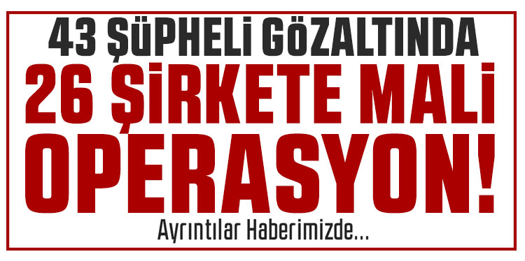 5 ilde 26 şirkete mali operasyon 43 şüpheli gözaltına alındı