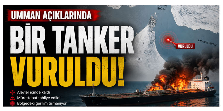 Umman açıklarında Hürmüz Boğazı'ndan geçen bir tanker vuruldu