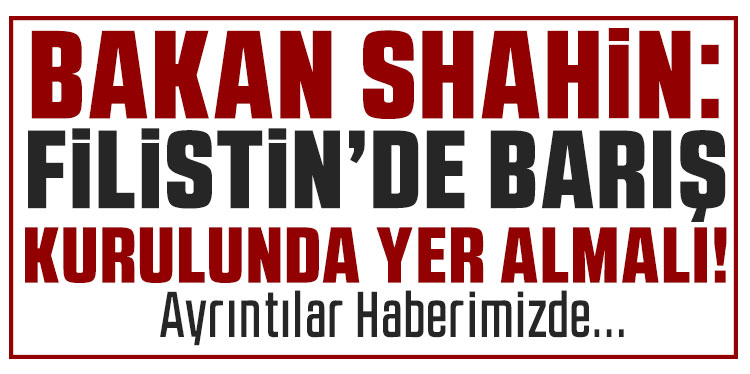 Filistin Dışişleri Bakanı Shahin: 