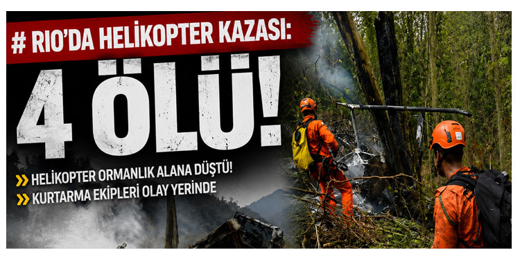 Rio'da helikopter kazası: 4 ölü